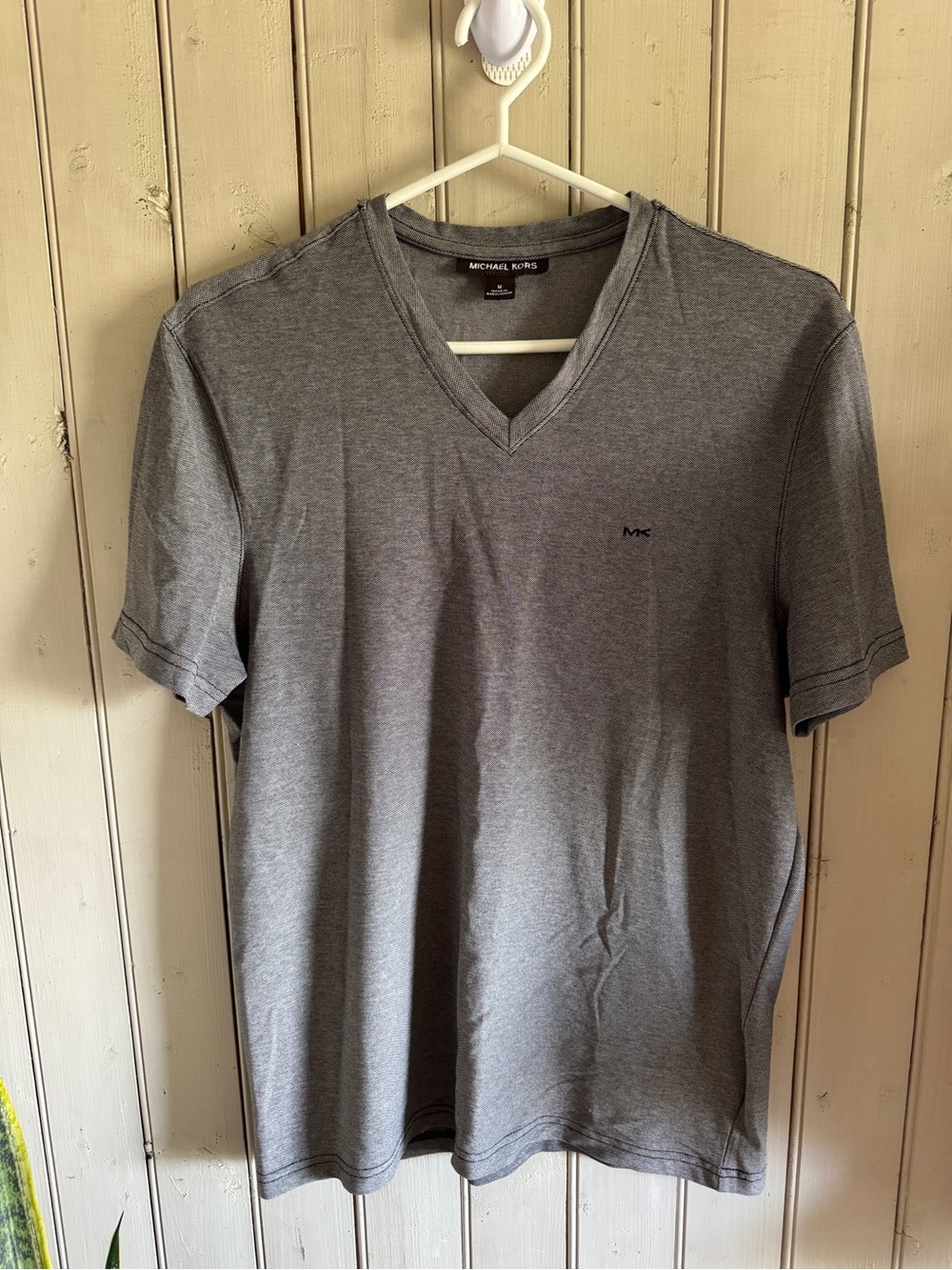 Michael Kors Men's Heather Gray V-Neck Short Sleeve Tee
